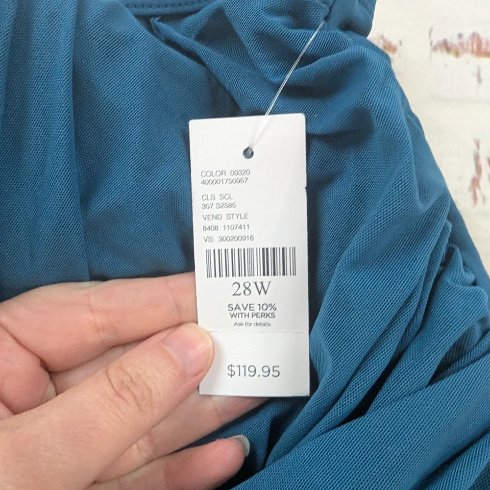 Catherines One Piece Modest Padded Swim Suit With Skirt - Picture 4 of 6